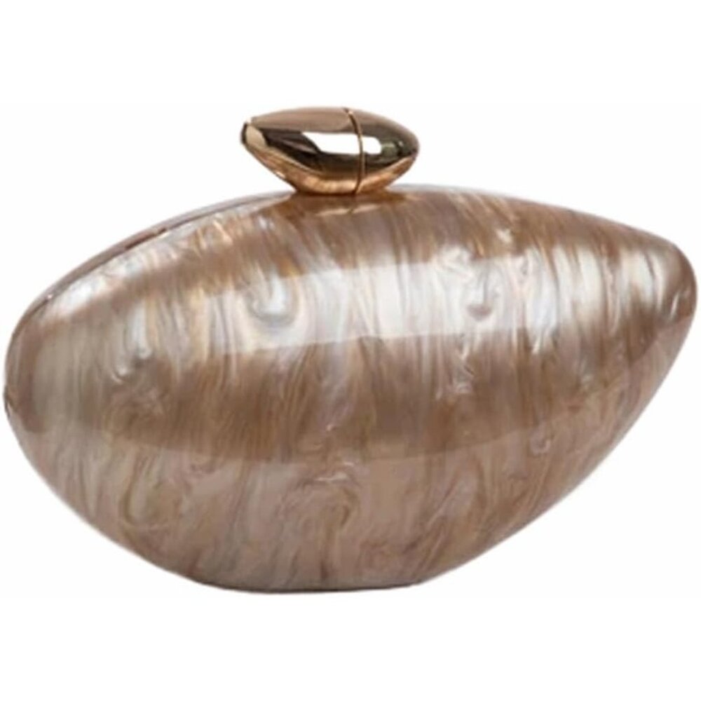 ⚡Women's Shell Egg Metallic Evening Shiny Top Closure Trendy Clutch Handbags